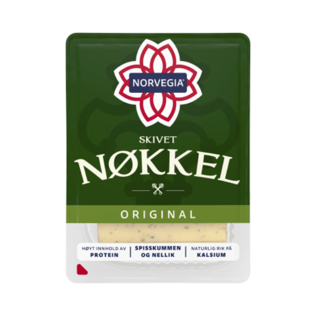 Norvegia Nøkkelost Sliced 150g - Norvegia Nøkkelost skivet